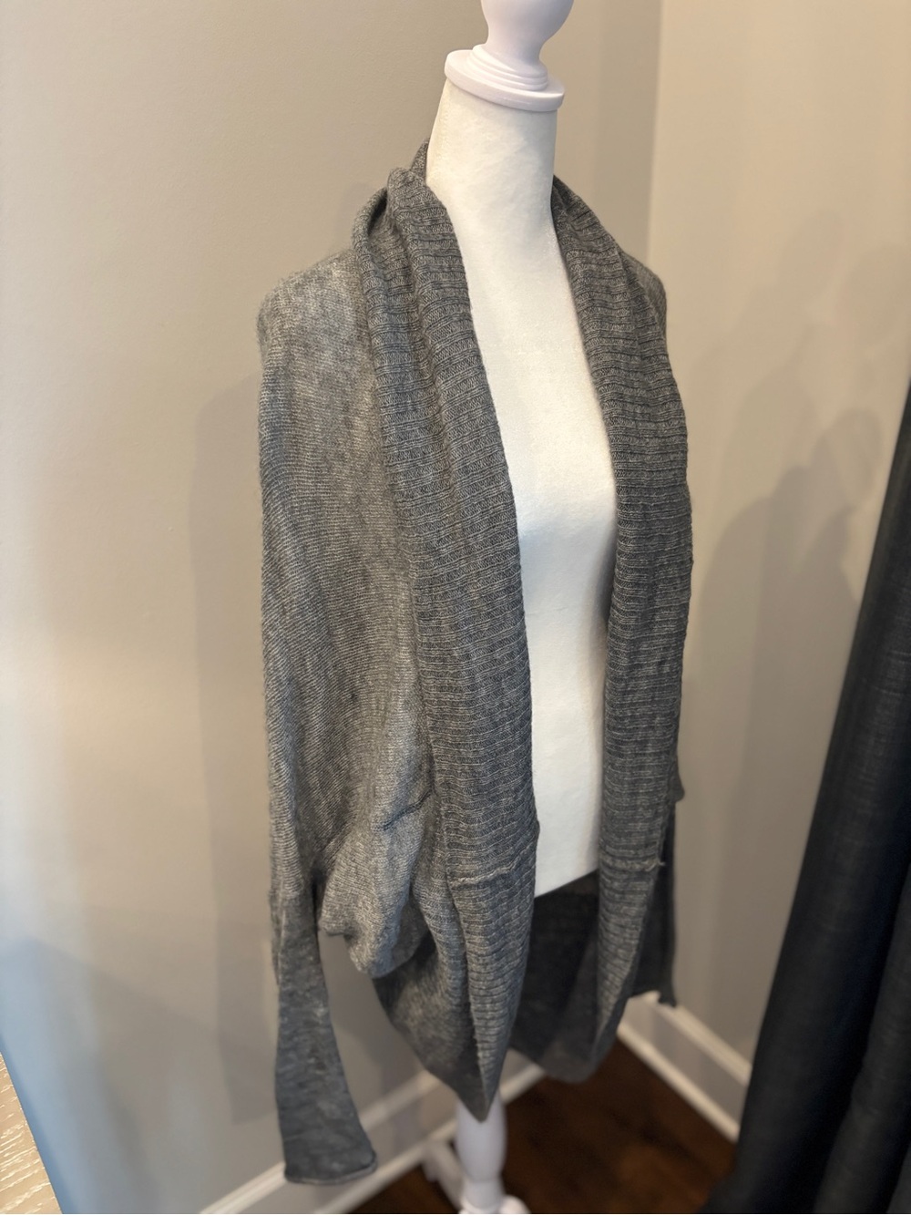 H&M Gray Open Draped Knit Cardigan